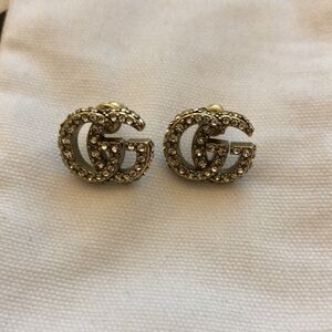 Gucci Gold and white Crystal Earrings